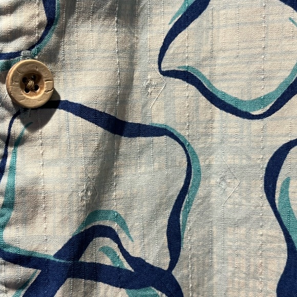 Men’s TOMMY BAHAMA Blue Swirl Short Sleeve Shirt 100% Silk sz M - Picture 4 of 10
